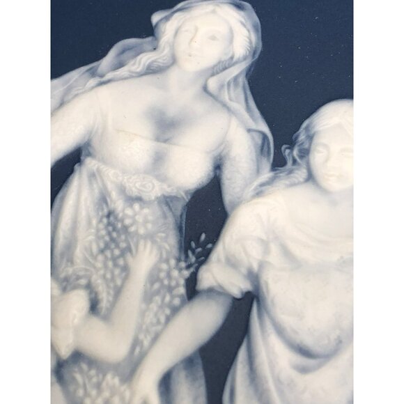 Villeroy & Boch-Mettlach 1978 Muttertag Jasperware Plaque 8.25" X 5.75" Blue & W - Picture 10 of 12